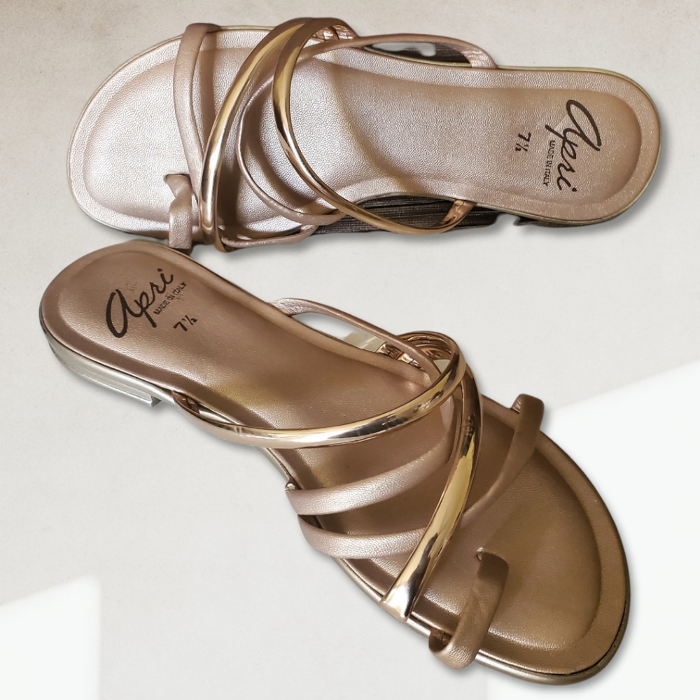 Apri Italian Matte and Shine Strappy Sandals Size 7 1/2